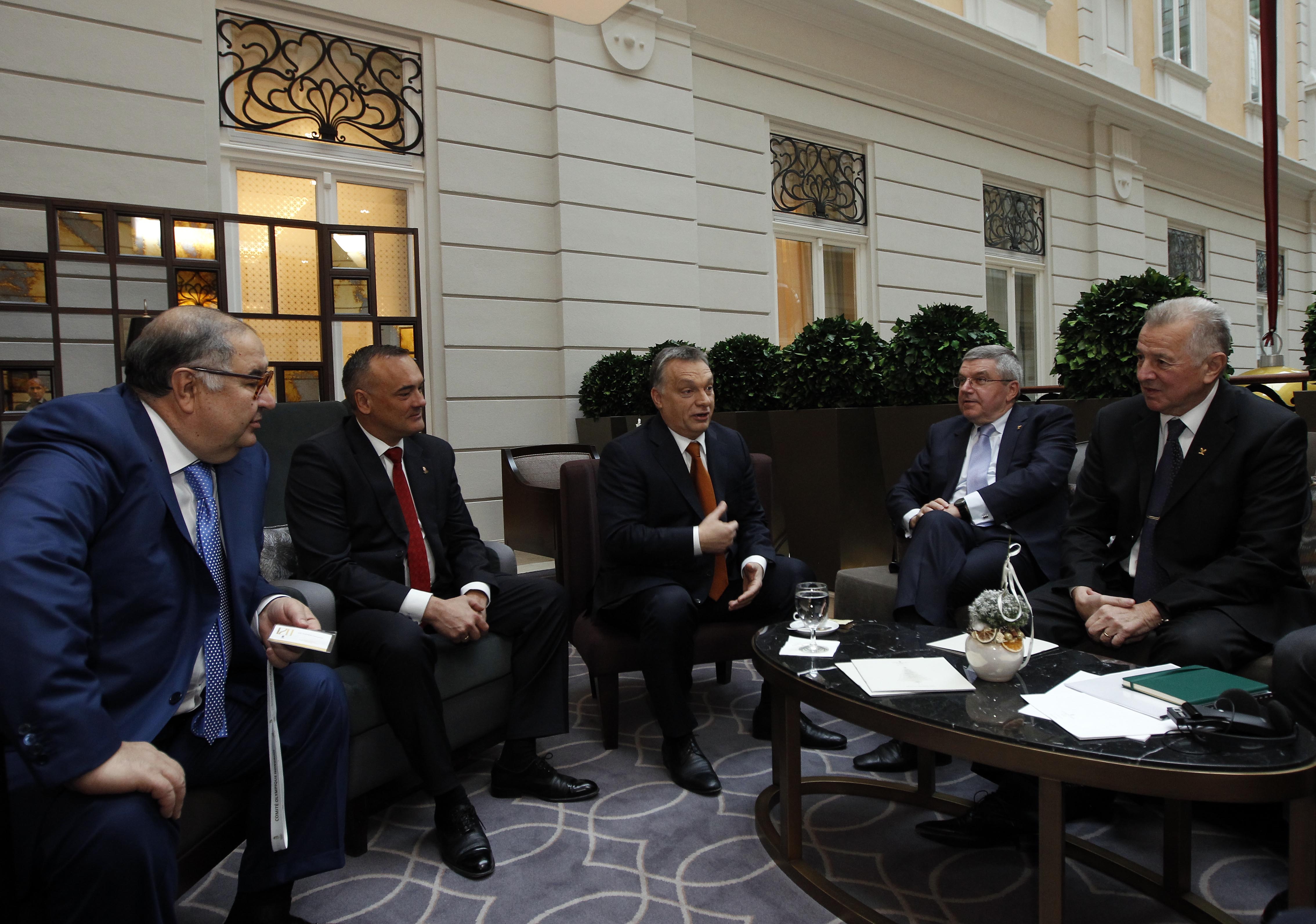 Alisher Uszmanov, Borkai Zsolt, Orbán Viktor, Thomas Bach, Schmitt Pál