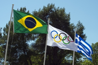 A riói olimpia láng meggyújtása Olümpiában (2016. április 21.)
