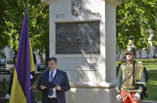 Dr. Magyar Zoltán, a MOB alelnöke, a Nemzet Sportolója mondott beszédet