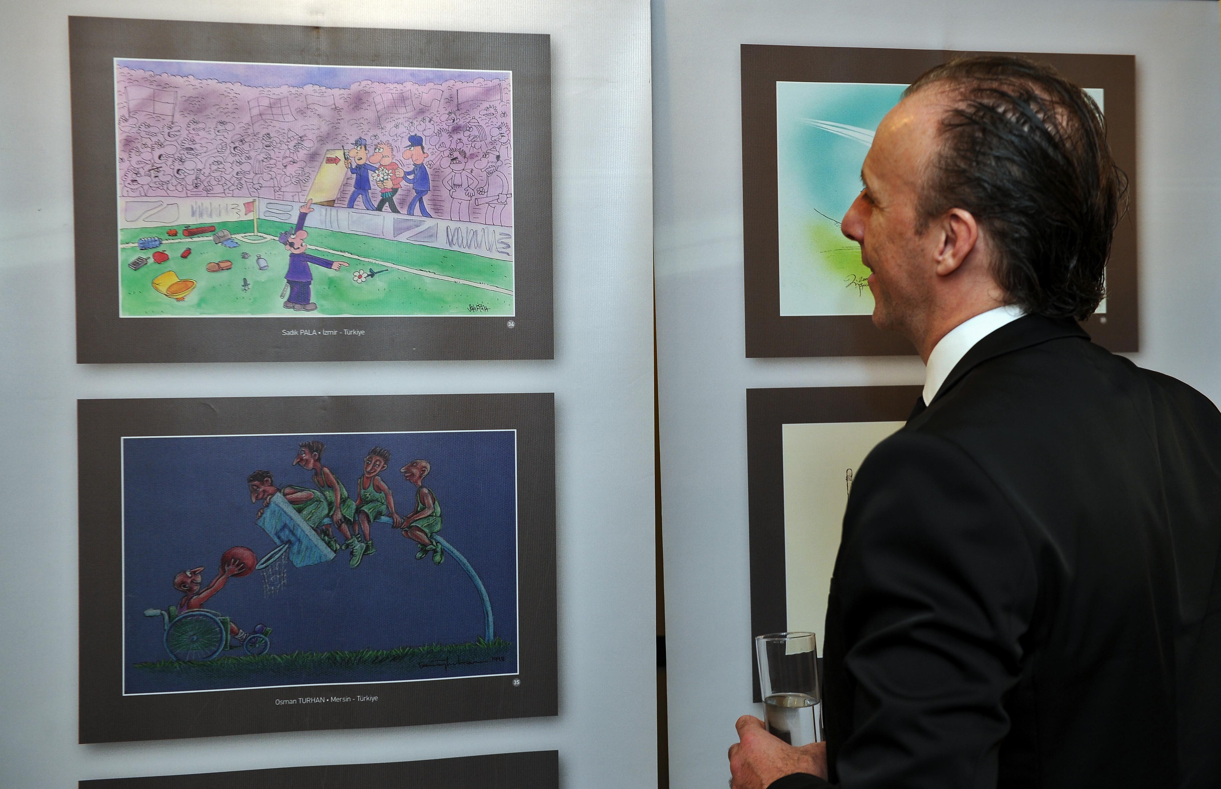 A Török Olimpiai Bizottság Fair Play Bizottságának karikatúra kiállítása 